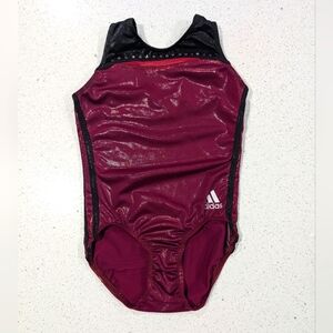 HTF SOLID BLACK Nylon GK ELITE Gymnastics Dance Leotard Child Medium ULTRA SOFT